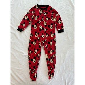 Disney Mickey Mouse Zipper Fleece Footed Pajamas 4T